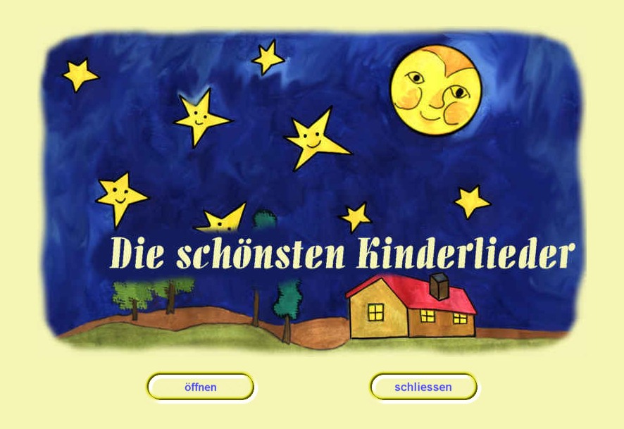 Screenshot des Kinderliederbuchs für den Computer